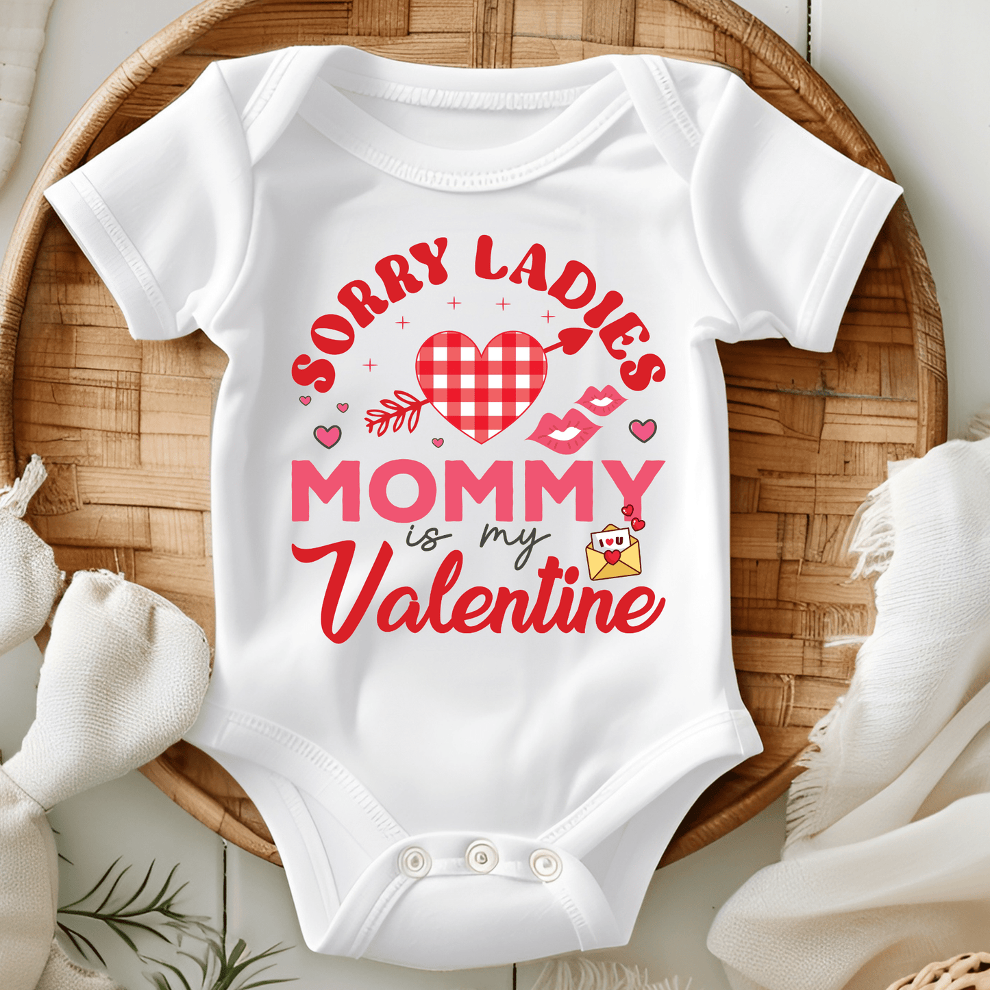 Ink and Charms Designs Sweatshirt White "Sorry Ladies, Mommy is My Valentine" Kids Sweatshirt / Tshirt / Oensie