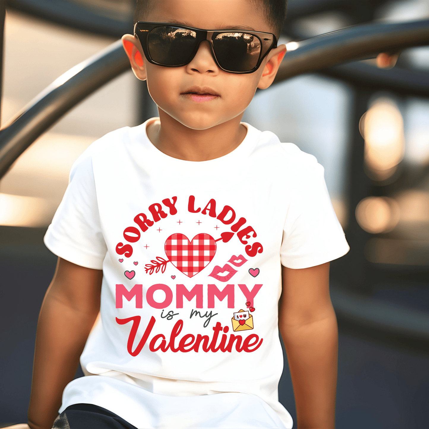 Ink and Charms Designs Sweatshirt White "Sorry Ladies, Mommy is My Valentine" Kids Sweatshirt / Tshirt / Oensie