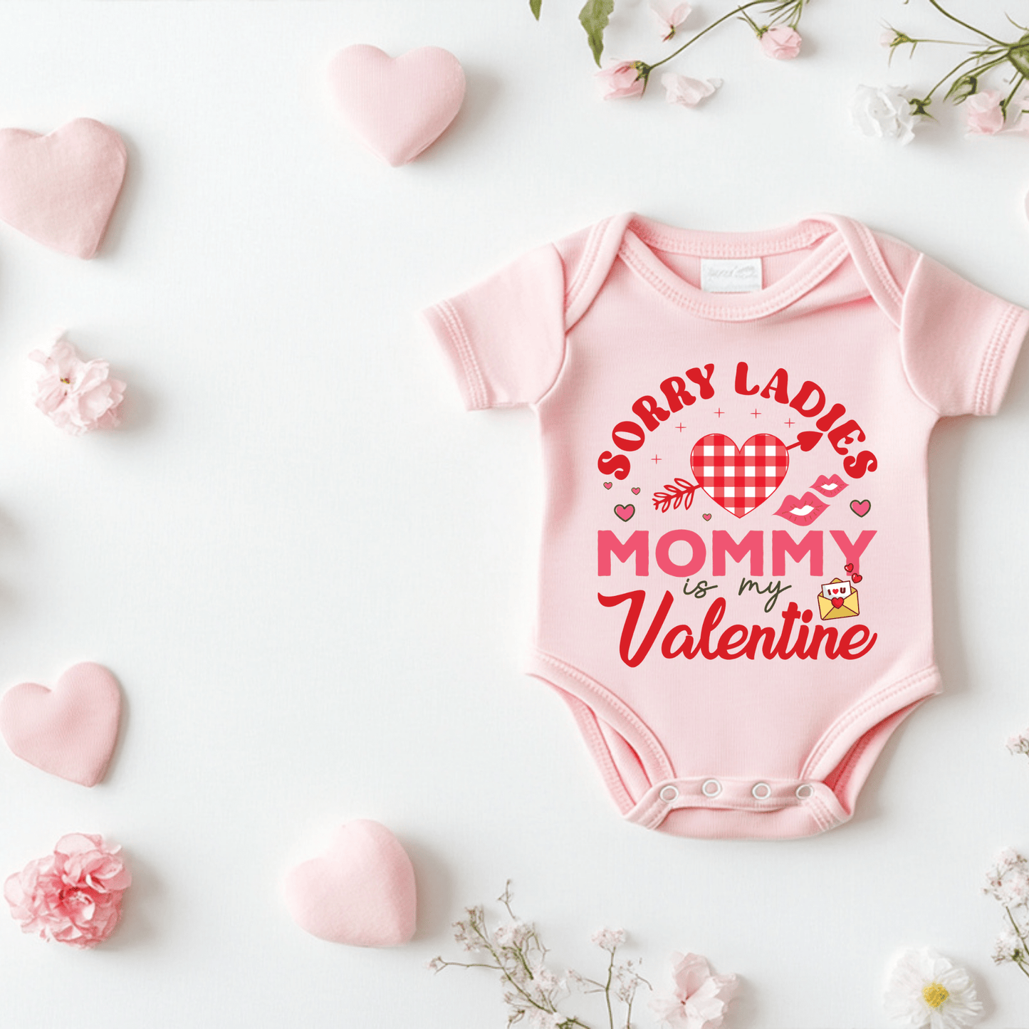 Ink and Charms Designs Sweatshirt White "Sorry Ladies, Mommy is My Valentine" Kids Sweatshirt / Tshirt / Oensie