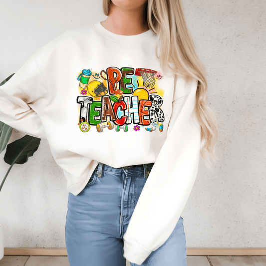 Ink and Charms Designs Sweatshirts PE Teacher Sports-Themed Sweatshirt