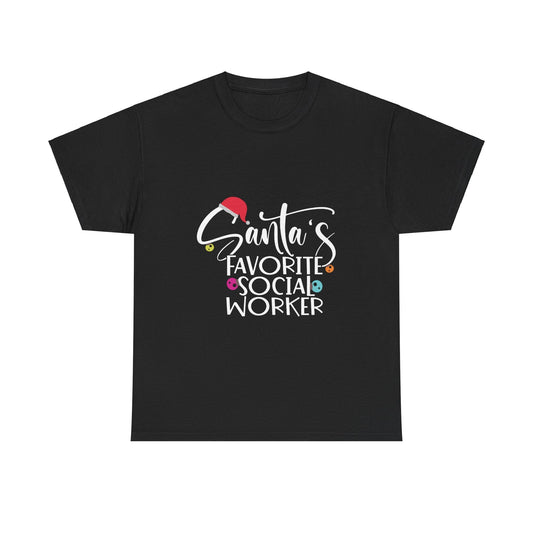 Ink and Charms Designs T-Shirt Graphic Tee Santa's Favorite Social Worker