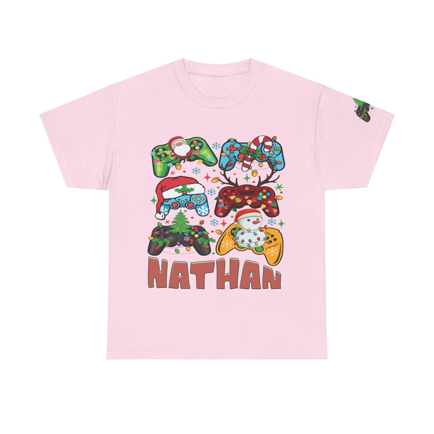 Ink and Charms Designs T-Shirt Light Pink / S Unisex Heavy Cotton gamer Tee with personalization and sleeve design