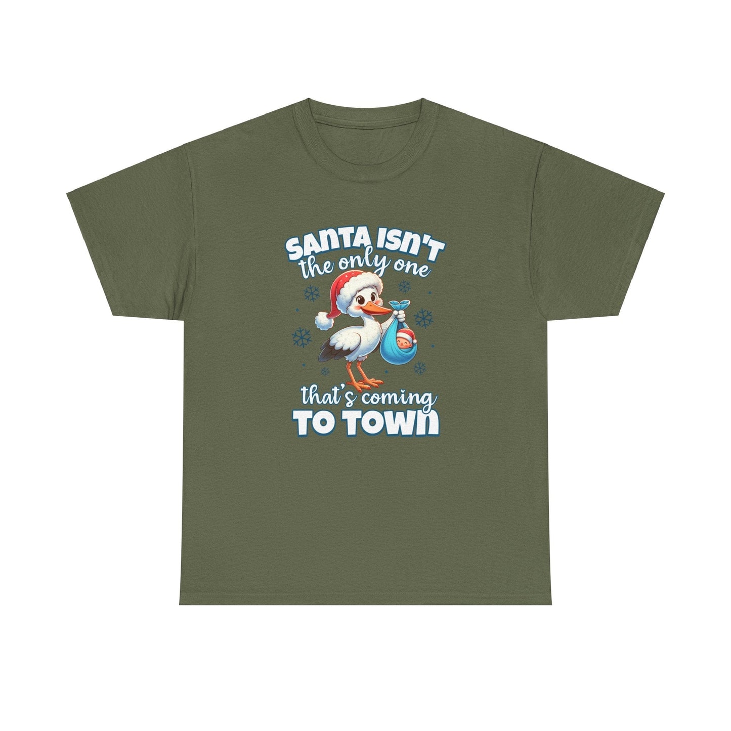 Ink and Charms Designs T-Shirt Military Green / S Heavy Cotton Tee Mom to Be Funny Christmas Pregnancy Announcement