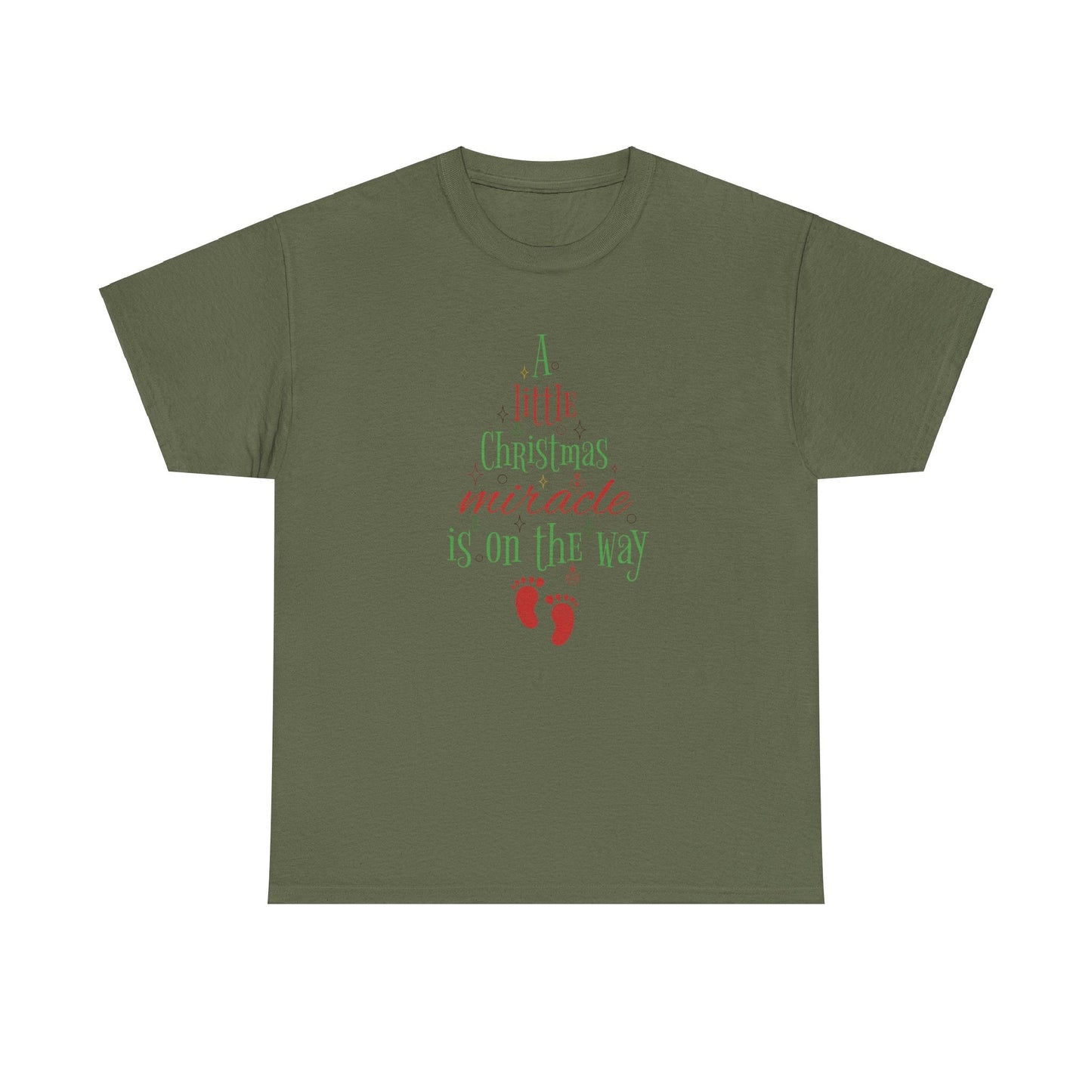 Ink and Charms Designs T-Shirt Military Green / S Unisex Heavy Cotton Tee Mom to Be Funny Christmas Pregnancy Announcement