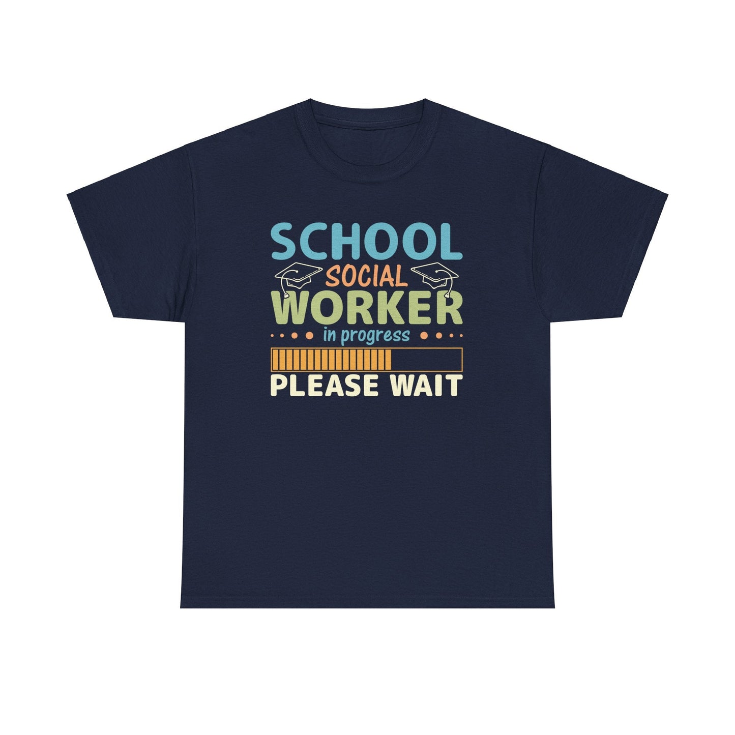 Ink and Charms Designs T-Shirt Navy / S Unisex Heavy Cotton Tee - School Social Worker in progress