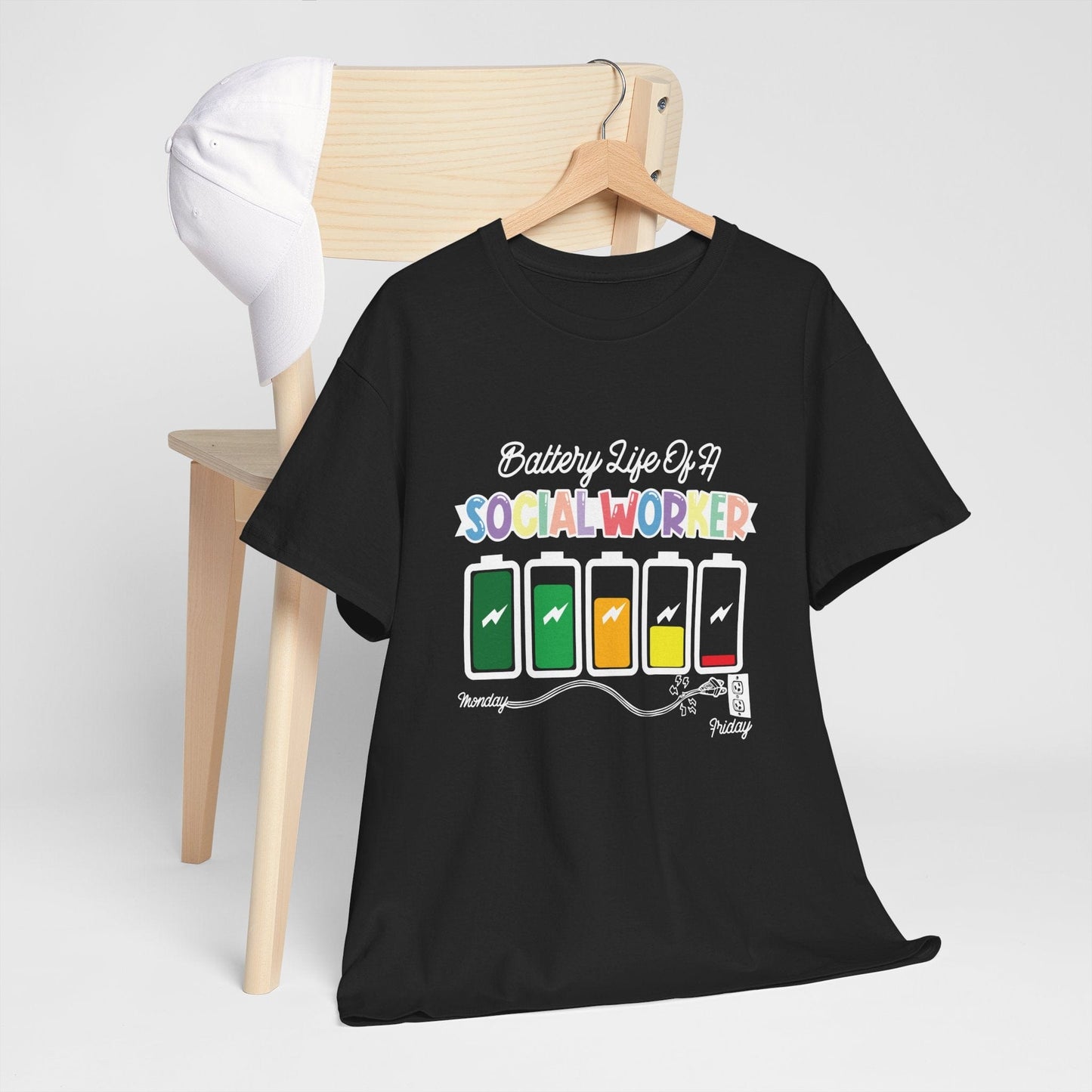 Ink and Charms Designs T-Shirt Social Worker Unisex Tee - Battery Life Design