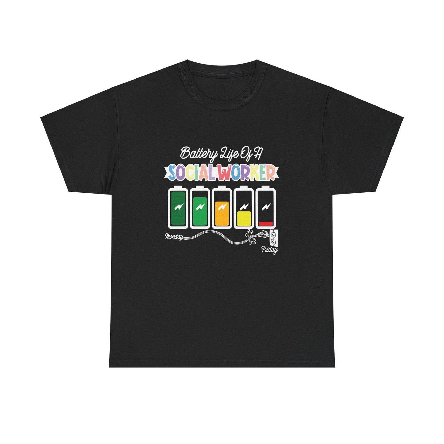 Ink and Charms Designs T-Shirt Social Worker Unisex Tee - Battery Life Design