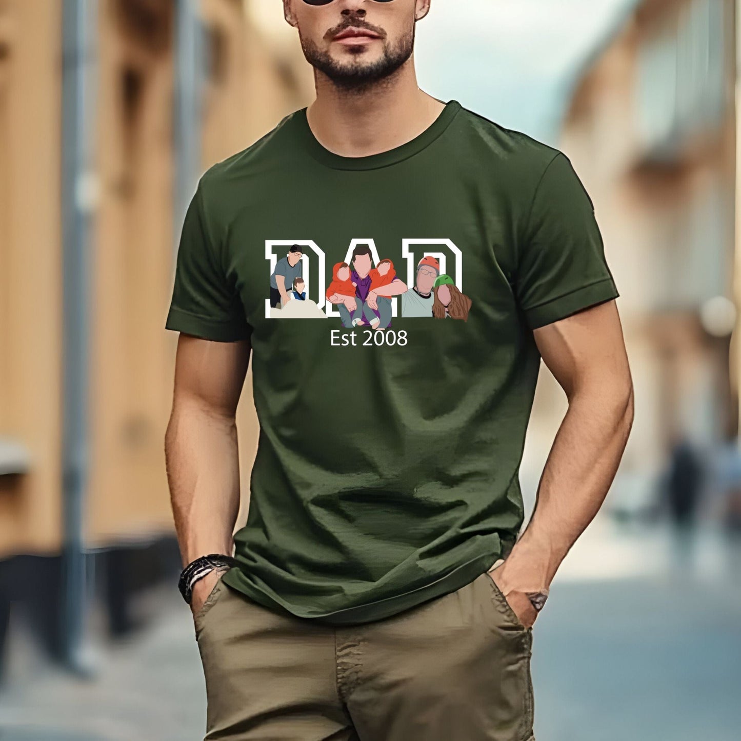 Ink and Charms Designs T-Shirt T-shirt / White / XS Three-Image Dad Portrait T-shirt