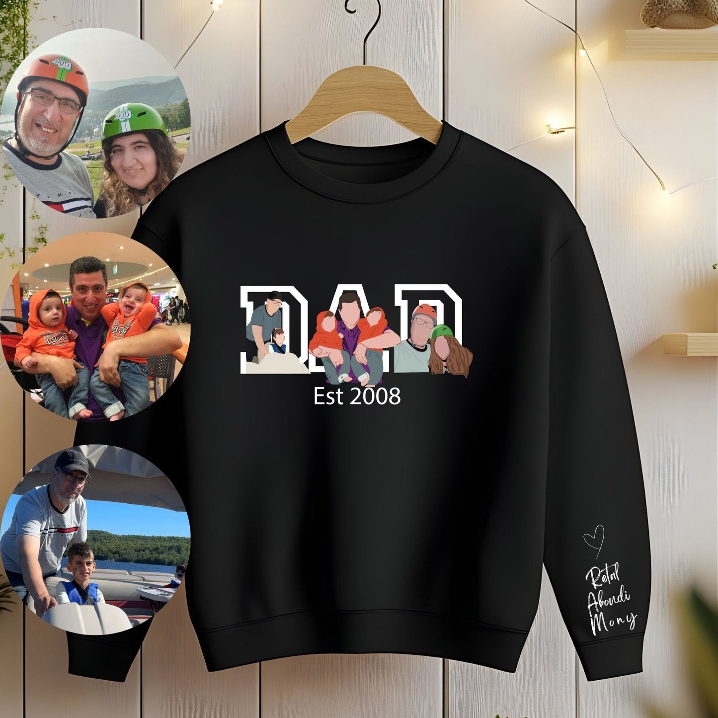 Ink and Charms Designs T-Shirt Three-Image Dad Portrait T-shirt