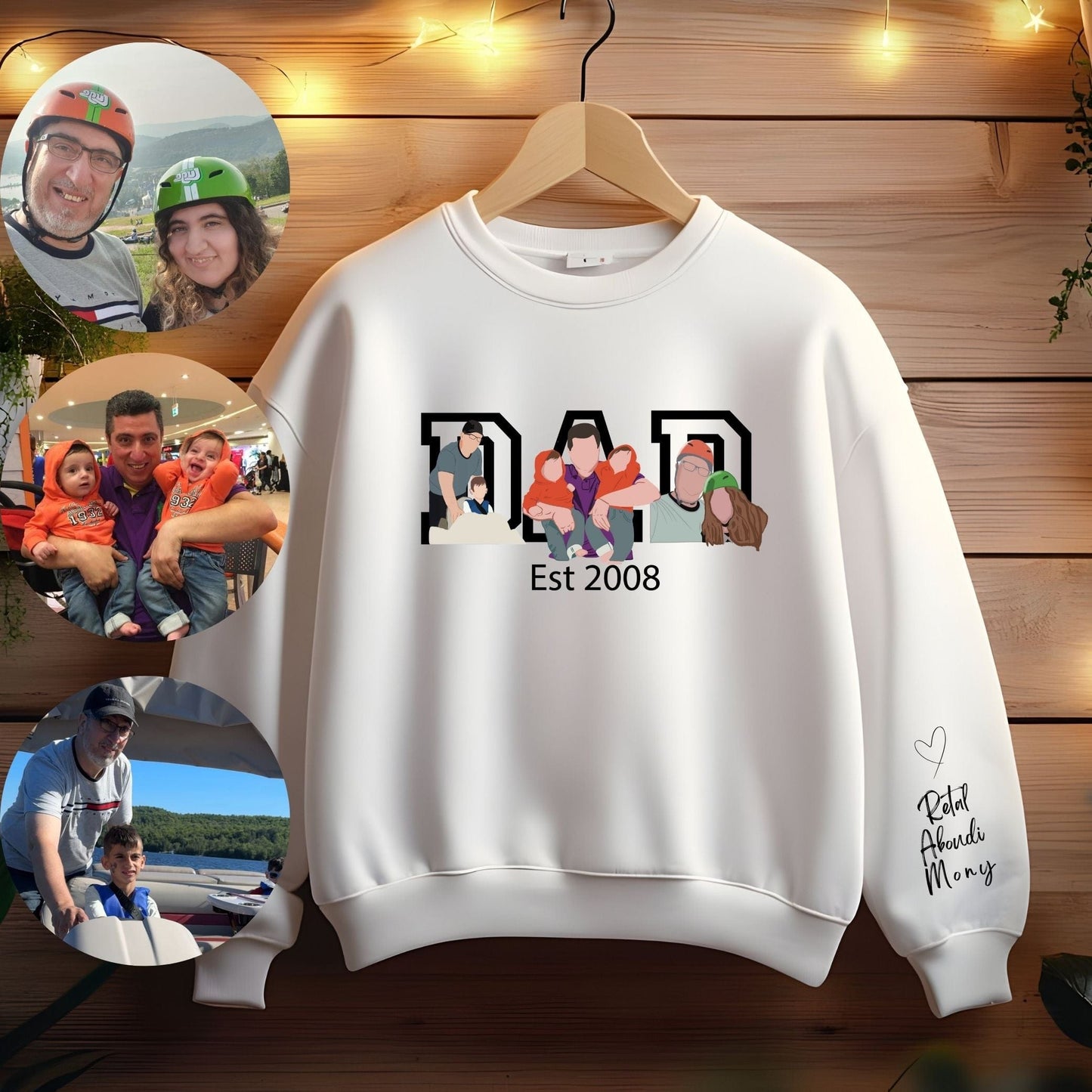 Ink and Charms Designs T-Shirt Three-Image Dad Portrait T-shirt