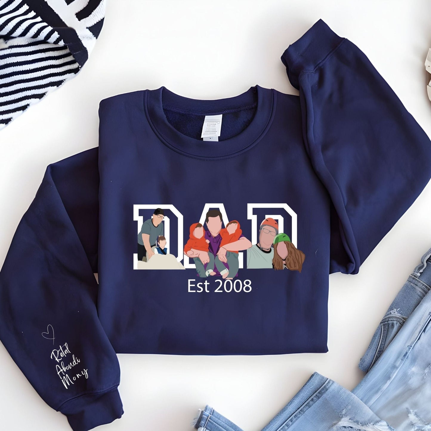 Ink and Charms Designs T-Shirt Three-Image Dad Portrait T-shirt