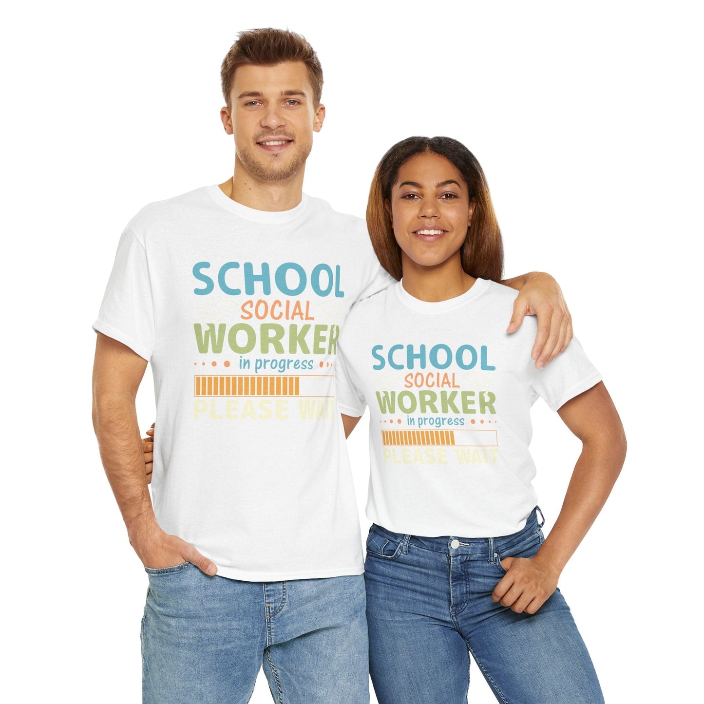 Ink and Charms Designs T-Shirt Unisex Heavy Cotton Tee - School Social Worker in progress