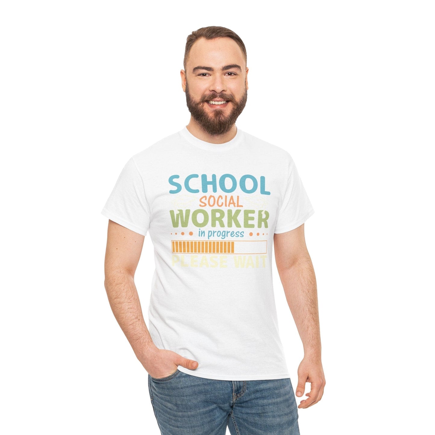 Ink and Charms Designs T-Shirt Unisex Heavy Cotton Tee - School Social Worker in progress