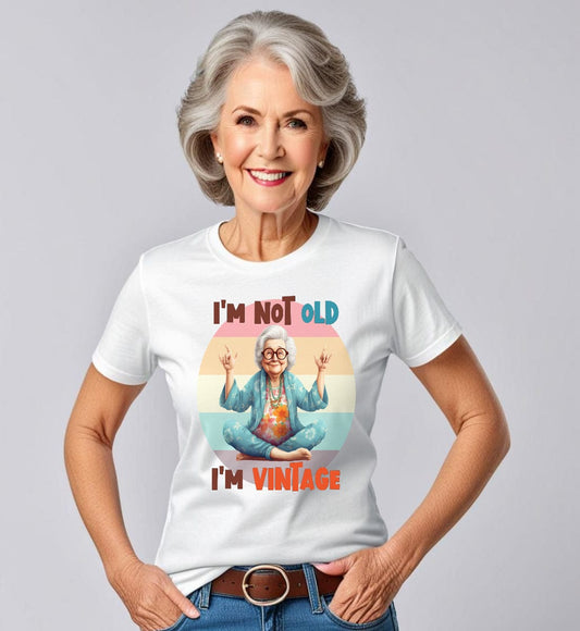 Ink and Charms Designs T-Shirt Vintage Women's Tee - I am not old, I am vintage funny shirt