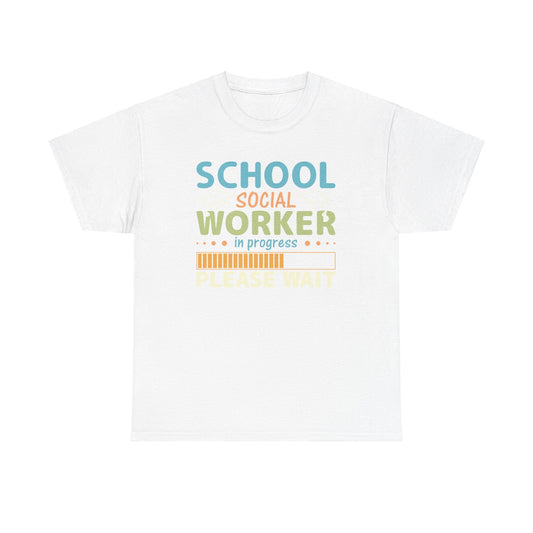 Ink and Charms Designs T-Shirt White / L Unisex Heavy Cotton Tee - School Social Worker in progress