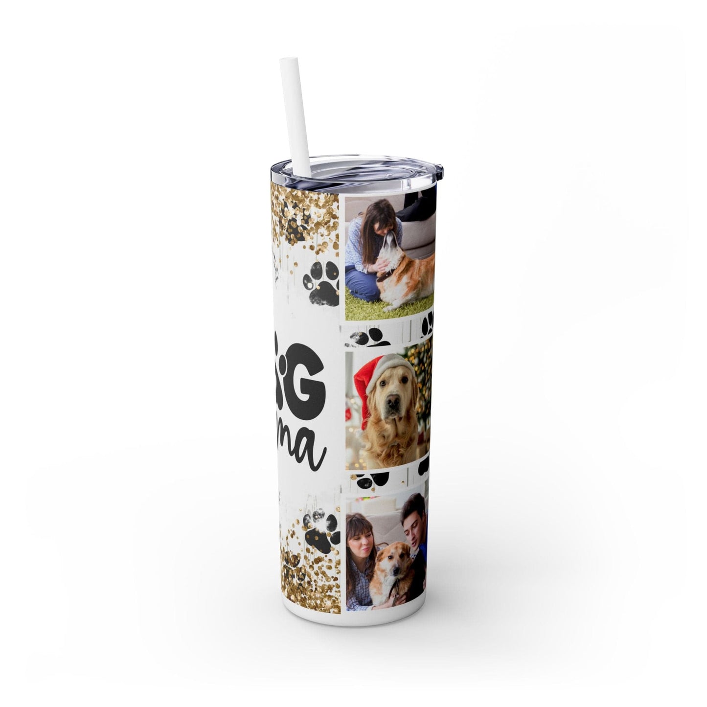 Ink and Charms Designs Tumbler 20oz white glossy tumbler Tumbler with Dog Photos for Dog Lovers