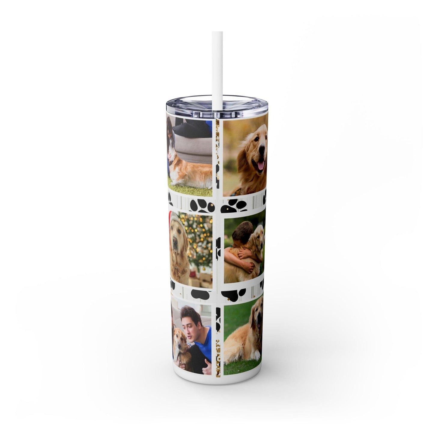 Ink and Charms Designs Tumbler 20oz white glossy tumbler Tumbler with Dog Photos for Dog Lovers