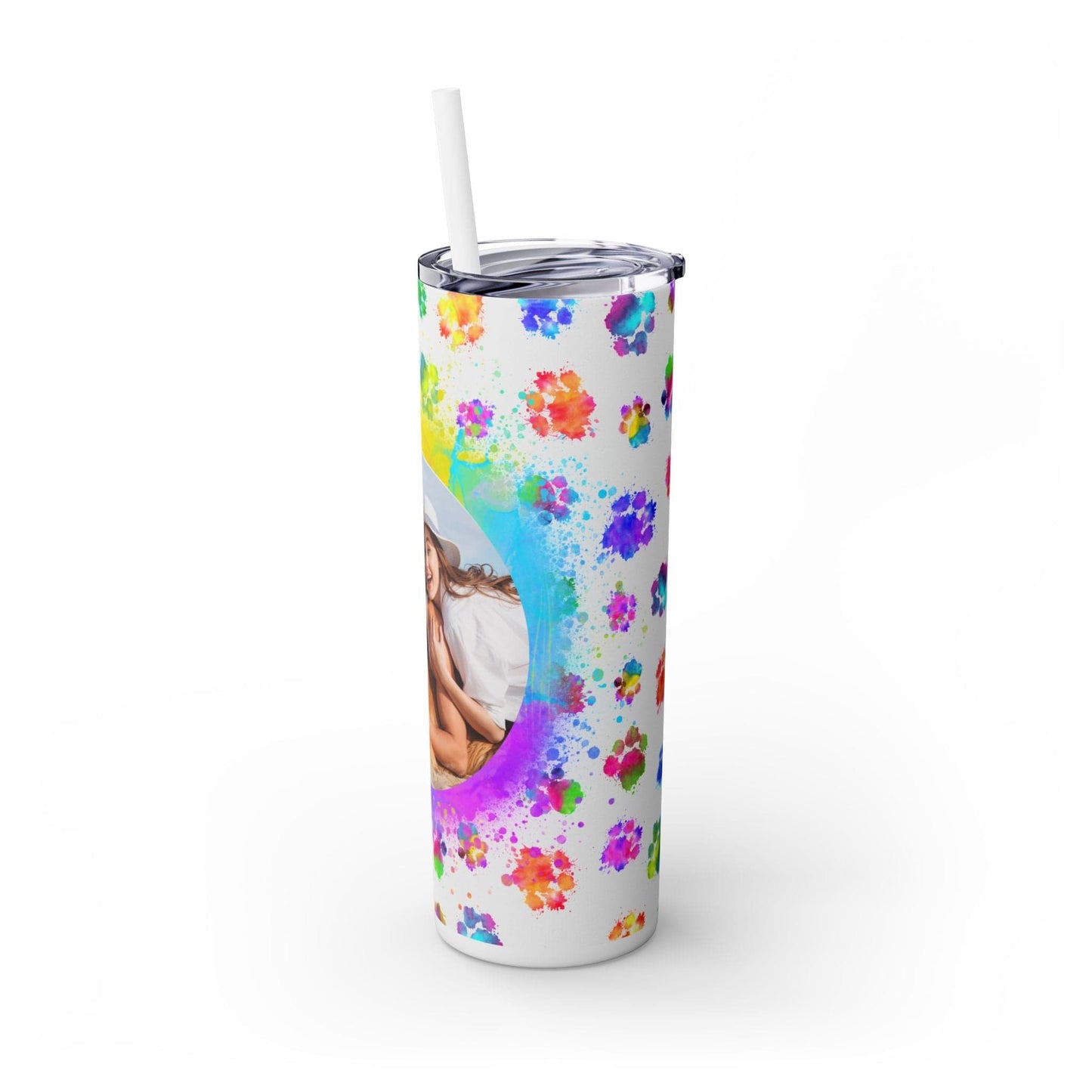 Ink and Charms Designs Tumbler Glossy / White / 20oz Dog lovers Skinny Tumbler with Straw, 20oz