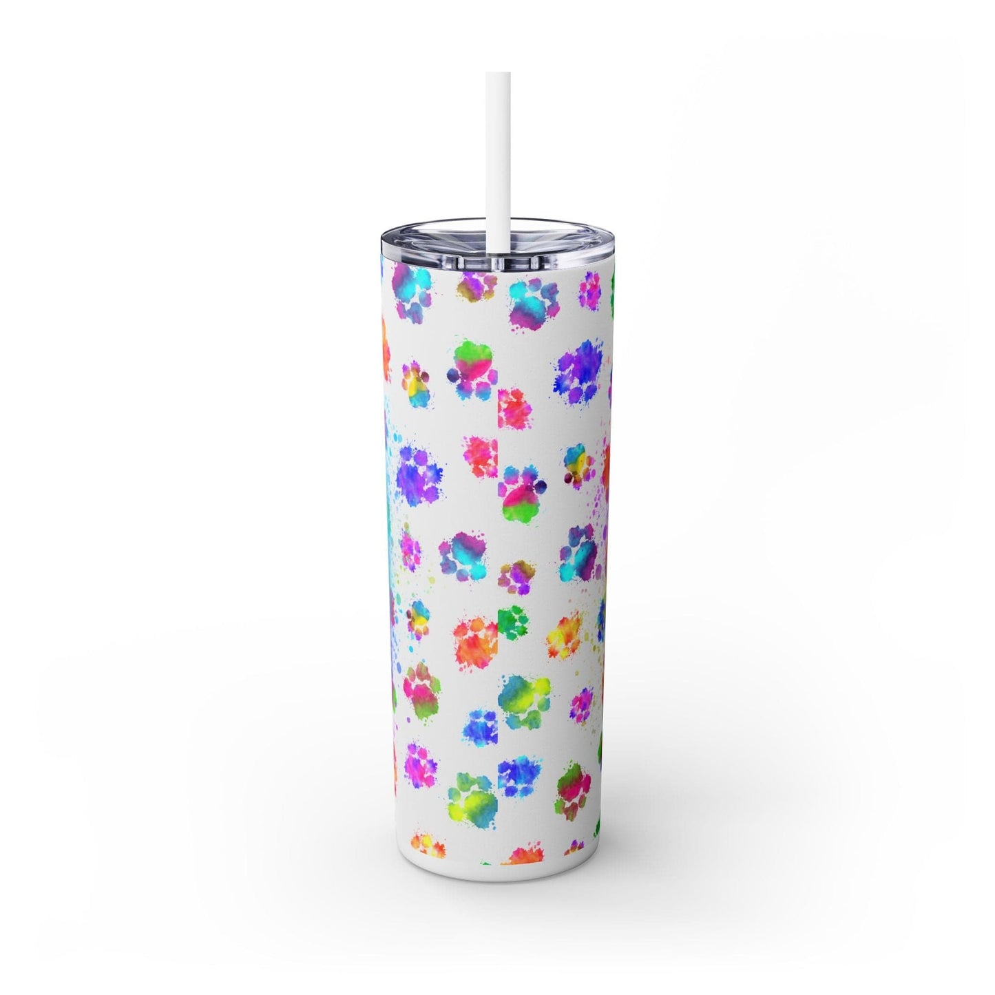 Ink and Charms Designs Tumbler Glossy / White / 20oz Dog lovers Skinny Tumbler with Straw, 20oz