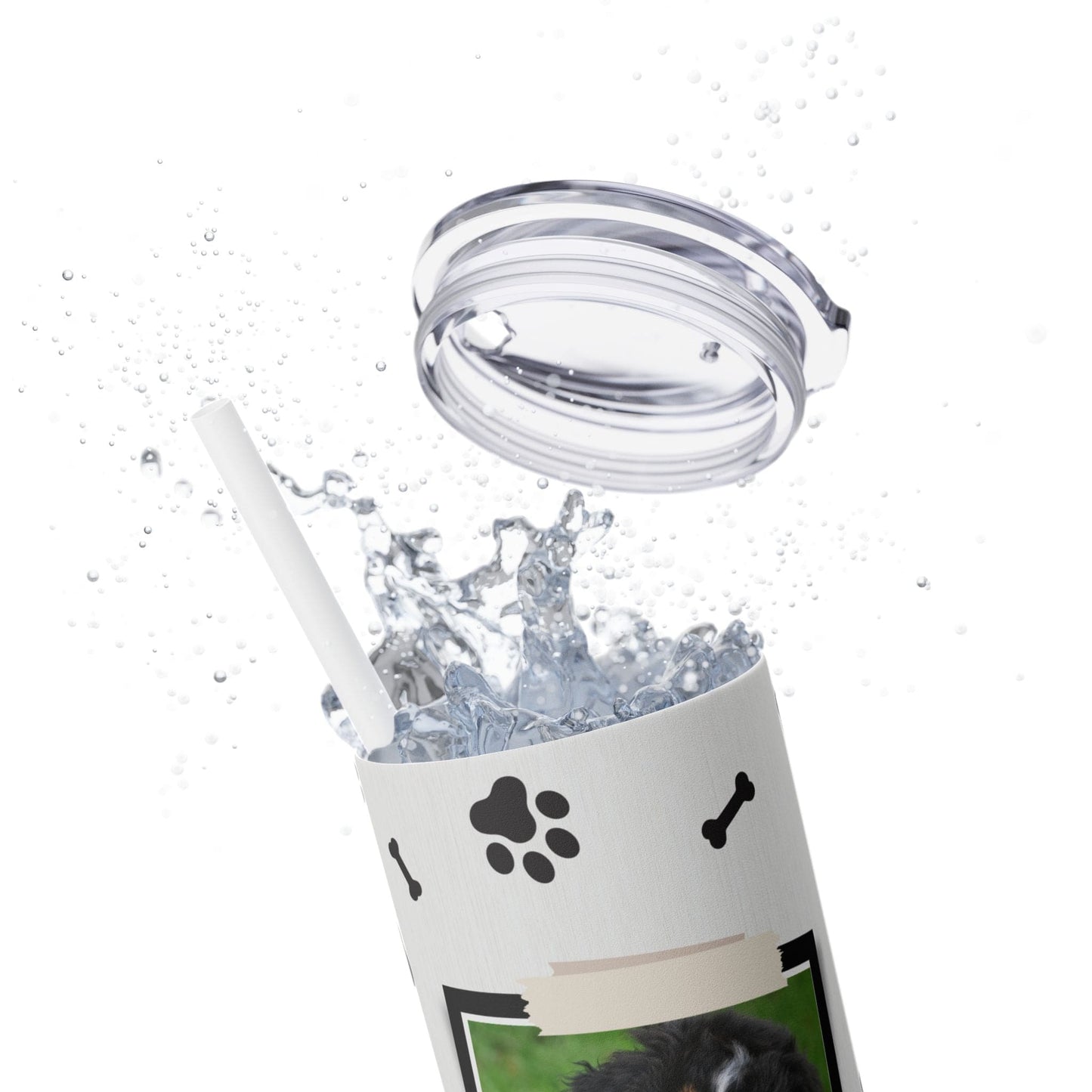 Ink and Charms Designs Tumbler Glossy / White / 20oz Dog lovers Skinny Tumbler with Straw, 20oz