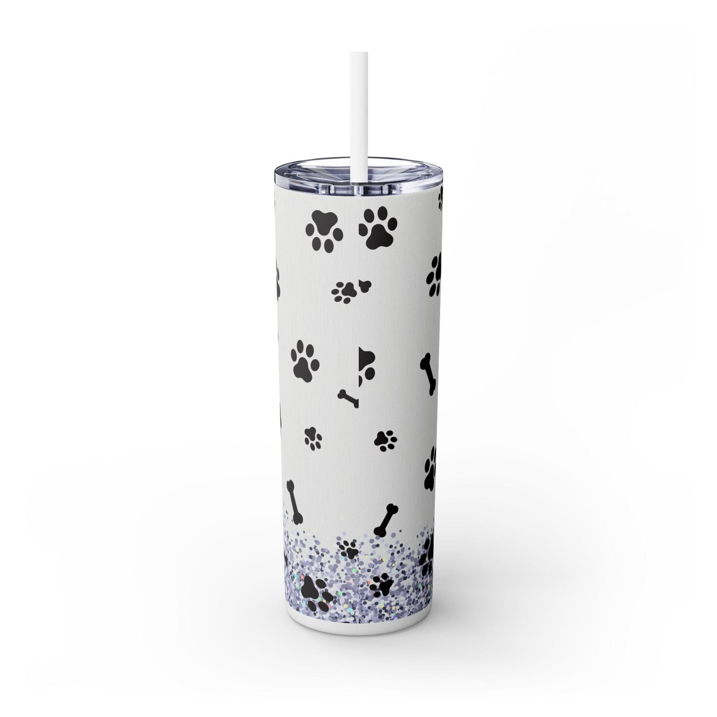 Ink and Charms Designs Tumbler Glossy / White / 20oz Dog lovers Skinny Tumbler with Straw, 20oz