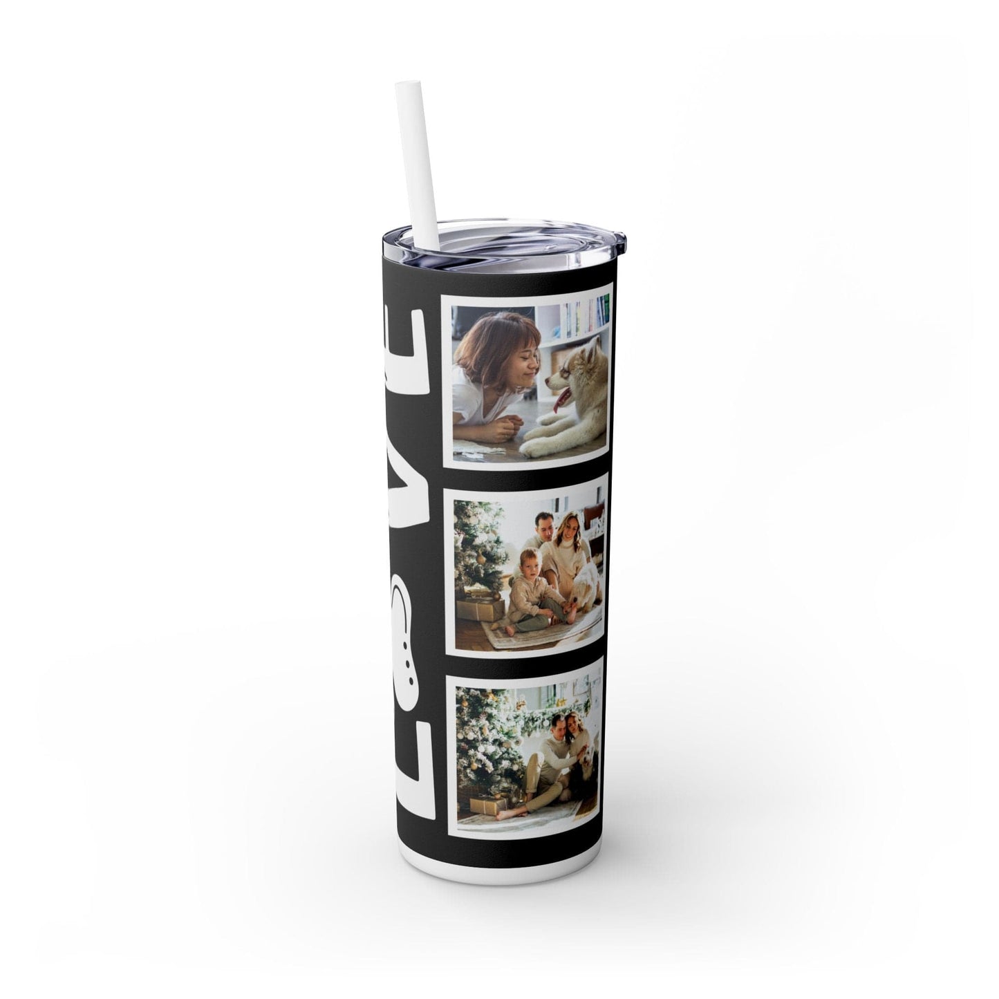 Printify Tumbler Glossy / White / 20oz Tumbler with Dog Photos for Dog Lovers