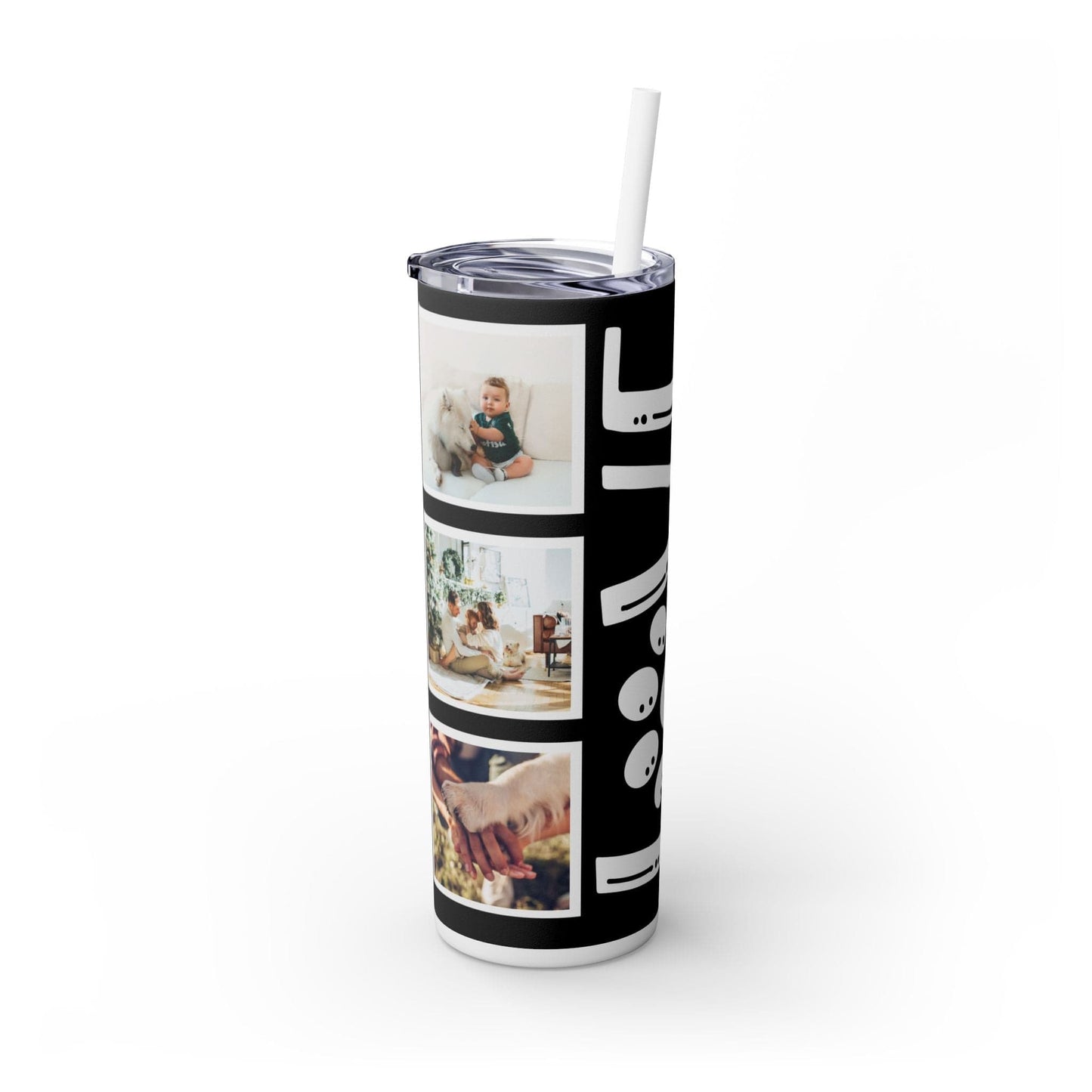 Printify Tumbler Glossy / White / 20oz Tumbler with Dog Photos for Dog Lovers