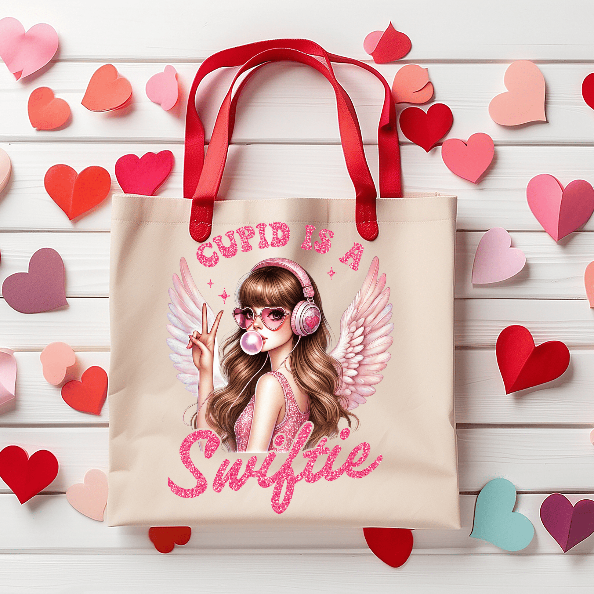 Ink and Charms Designs Cupid is Sweftie Tote Bag