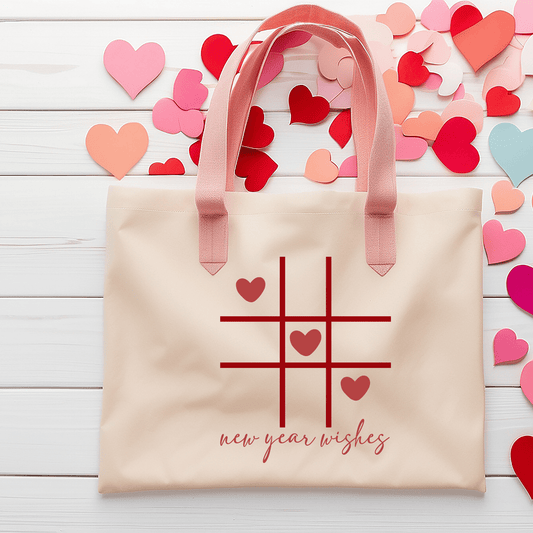 Ink and Charms Designs Heart Grid Design- Tote Bag
