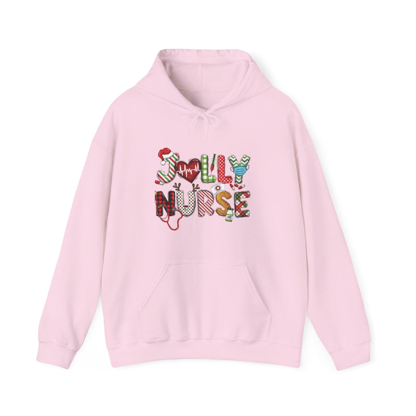 Ink and Charms Designs Hoodie Light Pink / S Christmas Jolly Nurse Hoodie