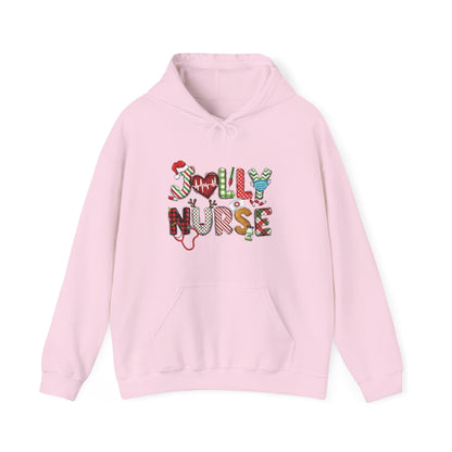 Ink and Charms Designs Hoodie Light Pink / S Christmas Jolly Nurse Hoodie