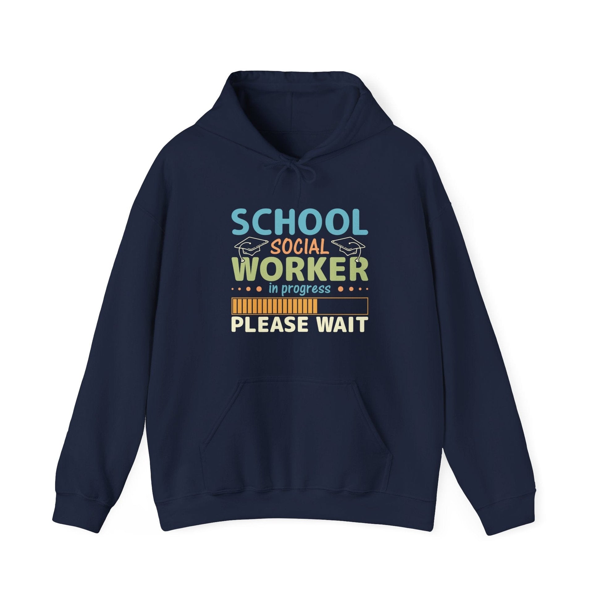 Ink and Charms Designs Hoodie Navy / S Unisex Heavy Blend Hoodie - Social Worker in progress – Comfort and Style for Any Season!