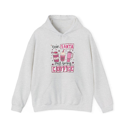 Ink and Charms Designs Hoodie Ash / S Coffee Lover Hoodie - Dear Santa Just Bring Coffee