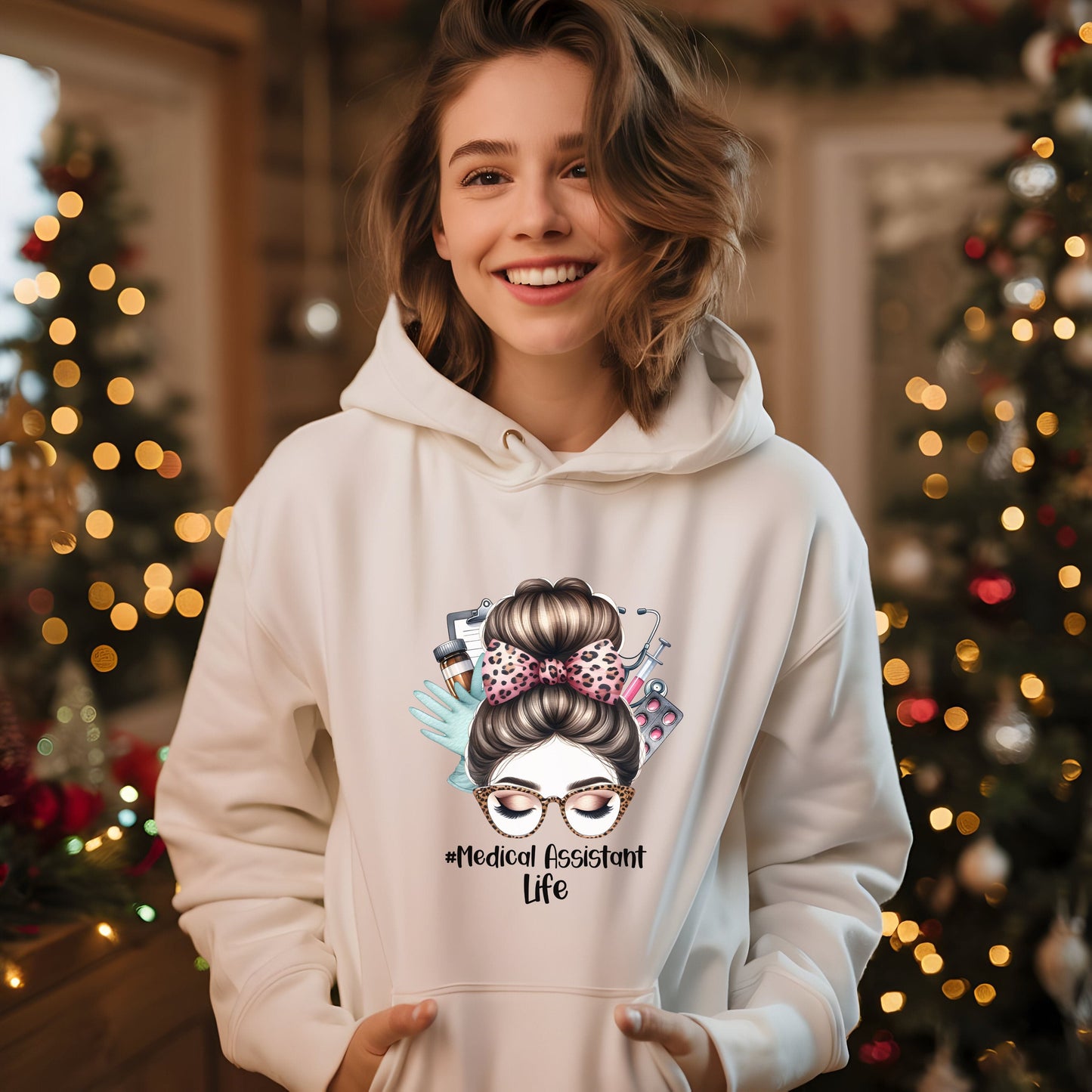 Ink and Charms Designs Hoodie Beige / S Medical Assistant Life Hoodie