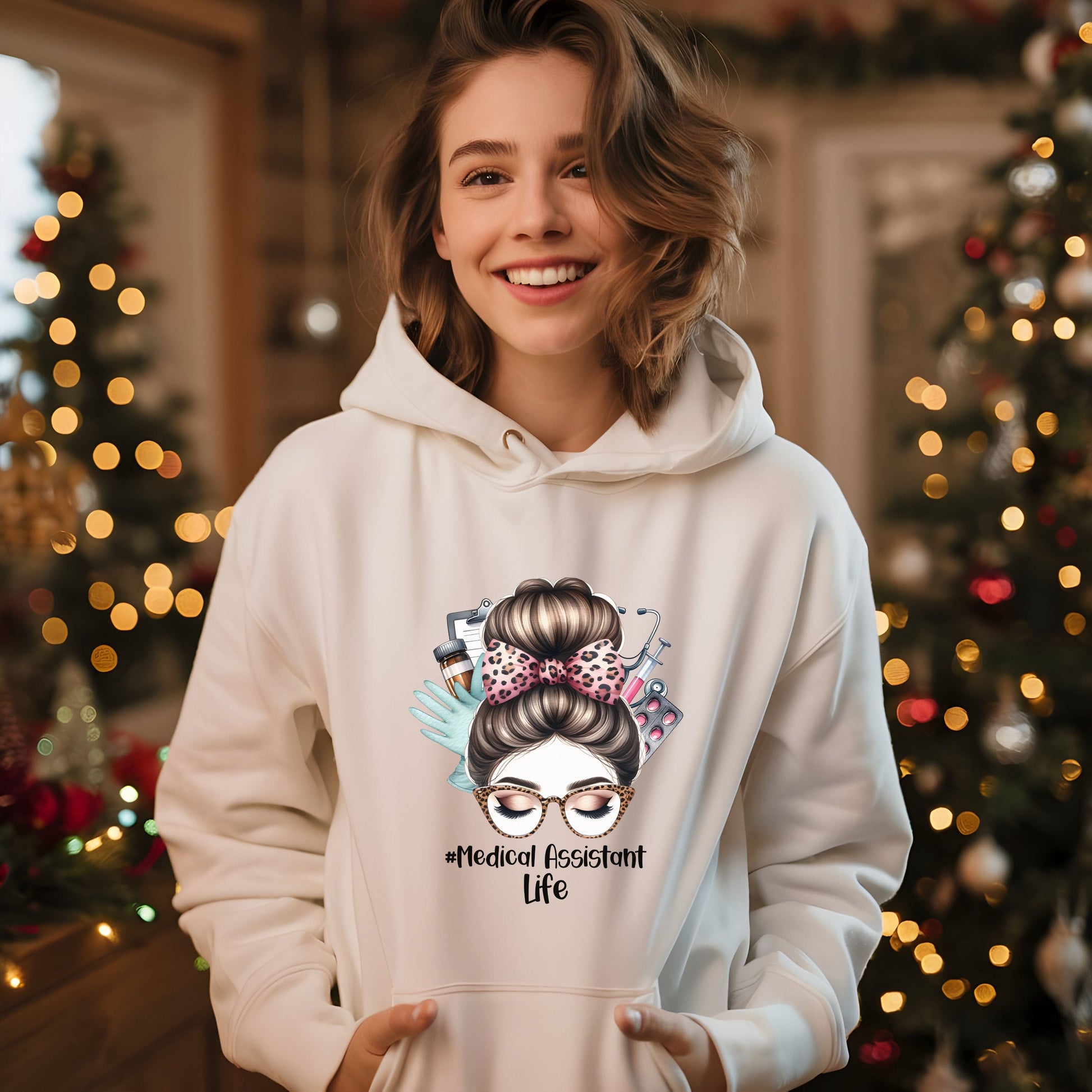 Ink and Charms Designs Hoodie Beige / S Medical Assistant Life Hoodie