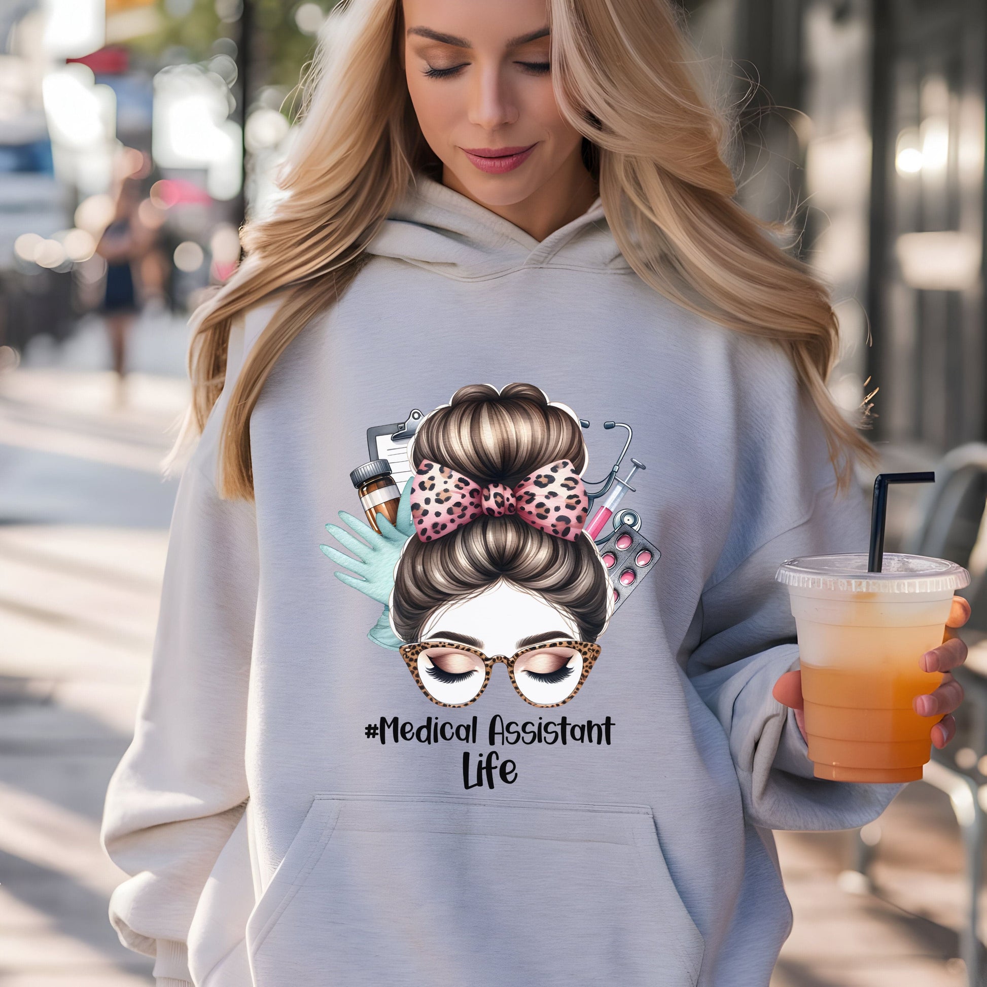 Ink and Charms Designs Hoodie Grey / S Medical Assistant Life Hoodie
