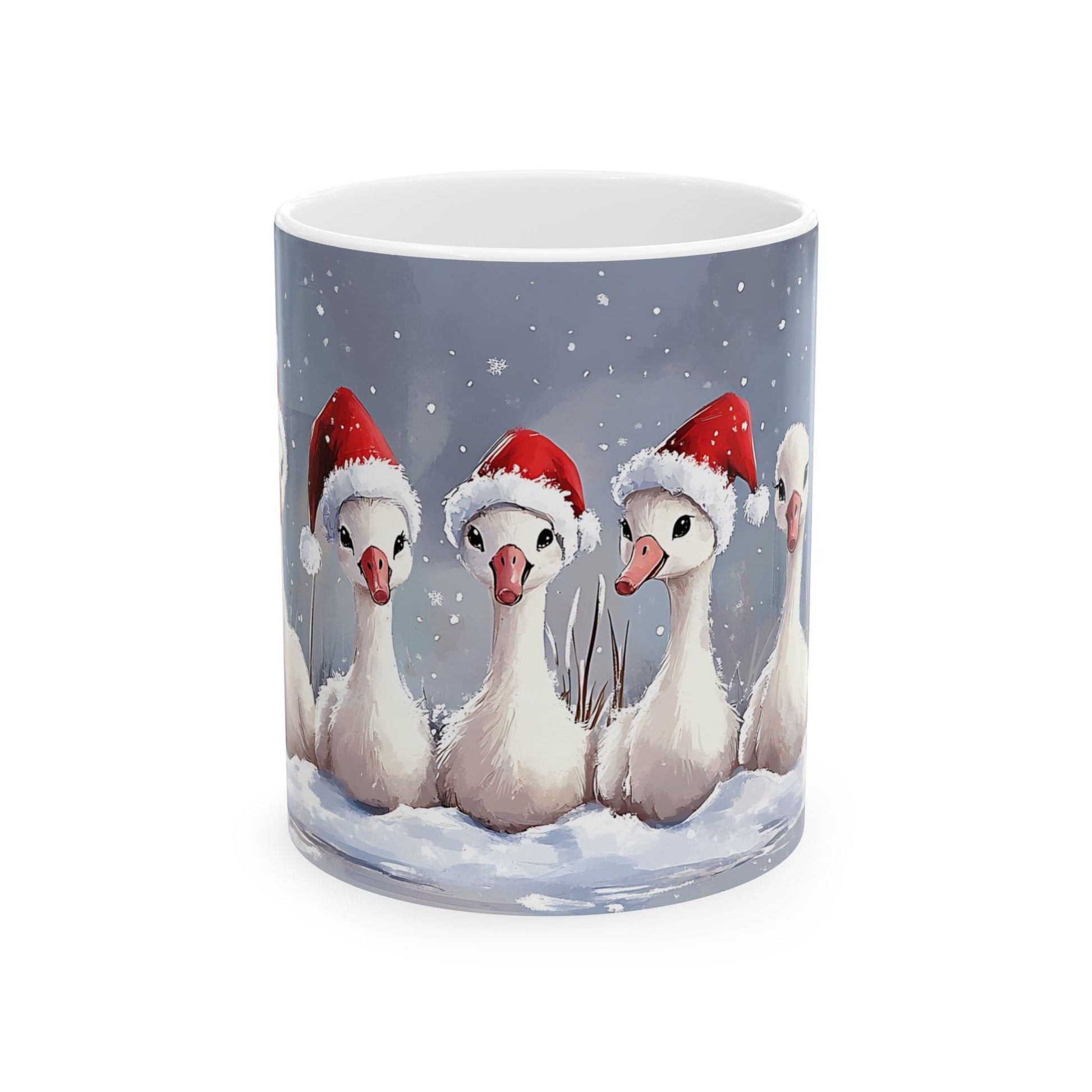 Ink and Charms Designs Mug 11oz 🎄 Christmas Goose Mug 🦢🎅, (11oz, 15oz)