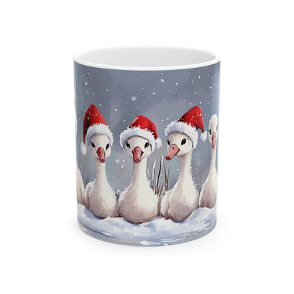Ink and Charms Designs Mug 11oz 🎄 Christmas Goose Mug 🦢🎅, (11oz, 15oz)