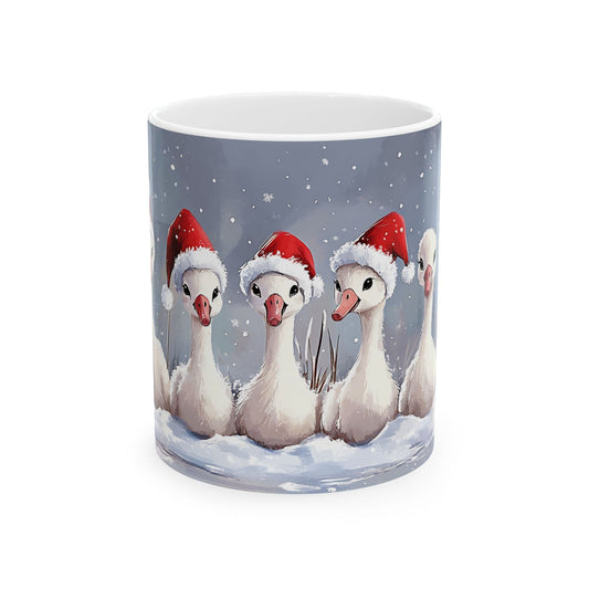 Ink and Charms Designs Mug 11oz 🎄 Christmas Goose Mug 🦢🎅, (11oz, 15oz)