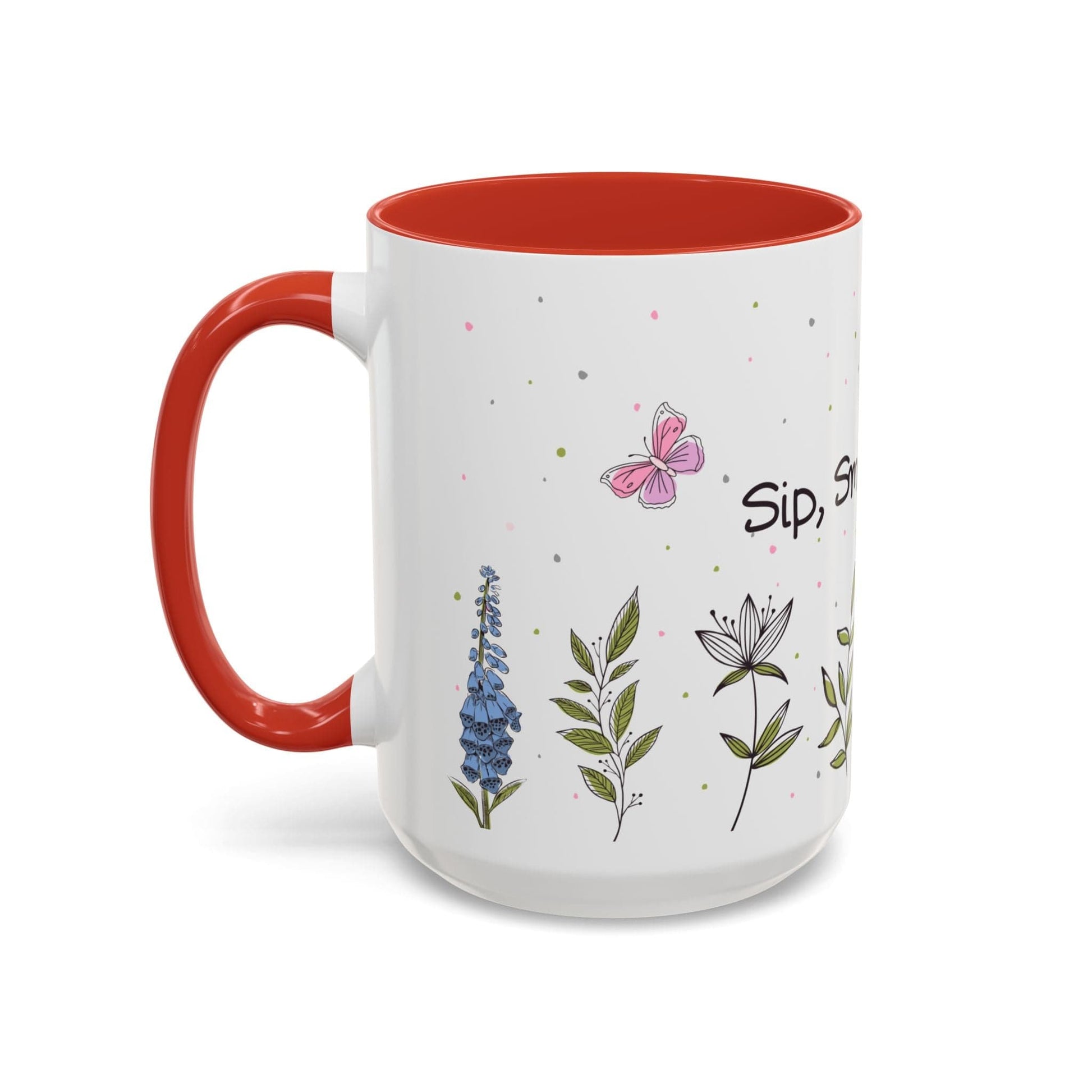 Ink and Charms Designs Mug Mug Sip Smile Bloom Plant Coffee Mug (11, 15oz)