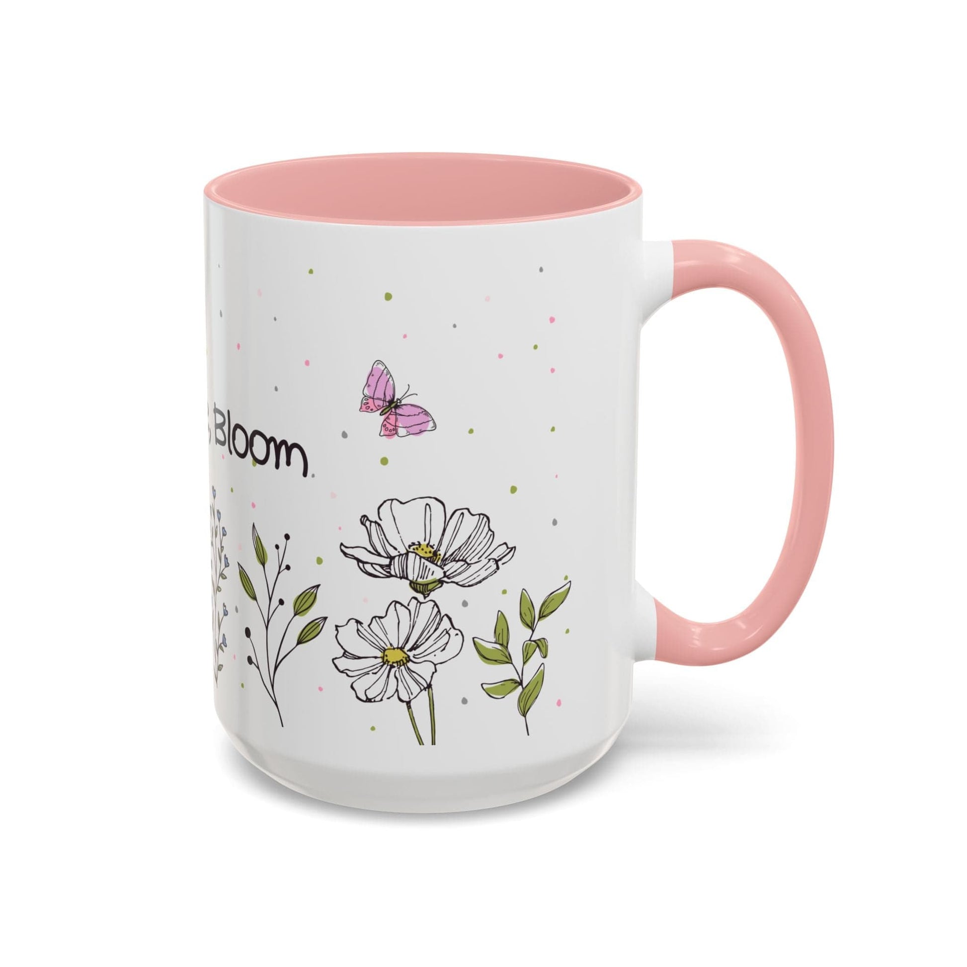 Ink and Charms Designs Mug Mug Sip Smile Bloom Plant Coffee Mug (11, 15oz)