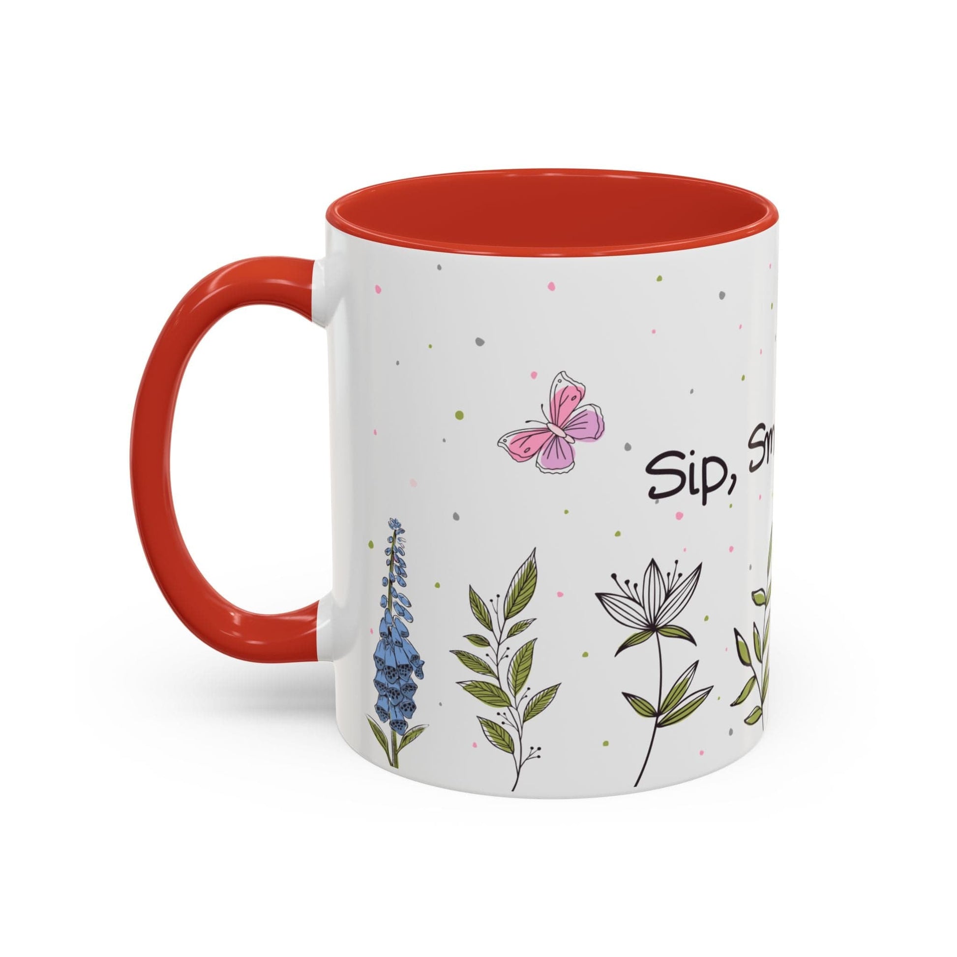 Ink and Charms Designs Mug Mug Sip Smile Bloom Plant Coffee Mug (11, 15oz)