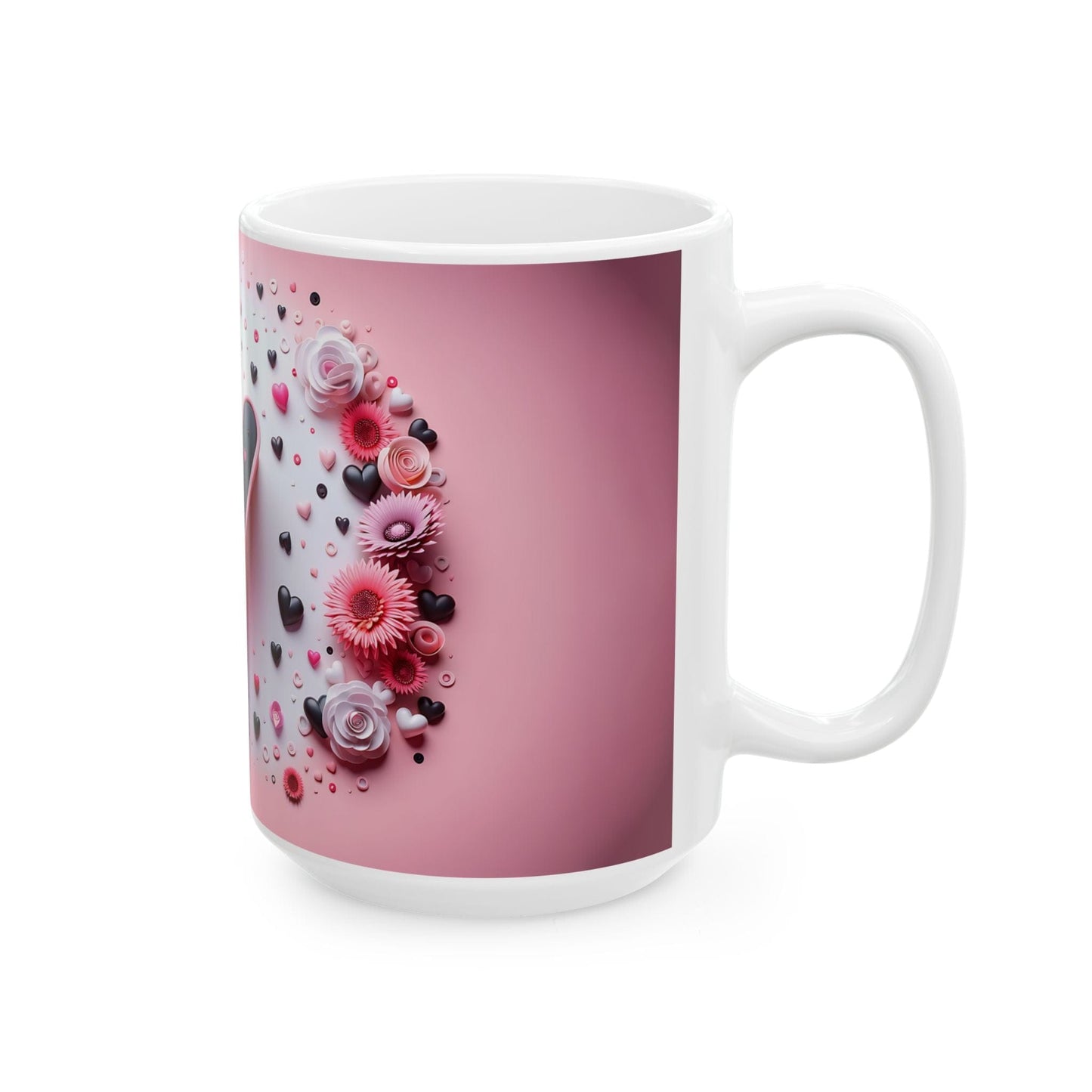 Ink and Charms Designs Mug 🌸 Personalized Floral Letter Mug 🌸, (11oz, 15oz)
