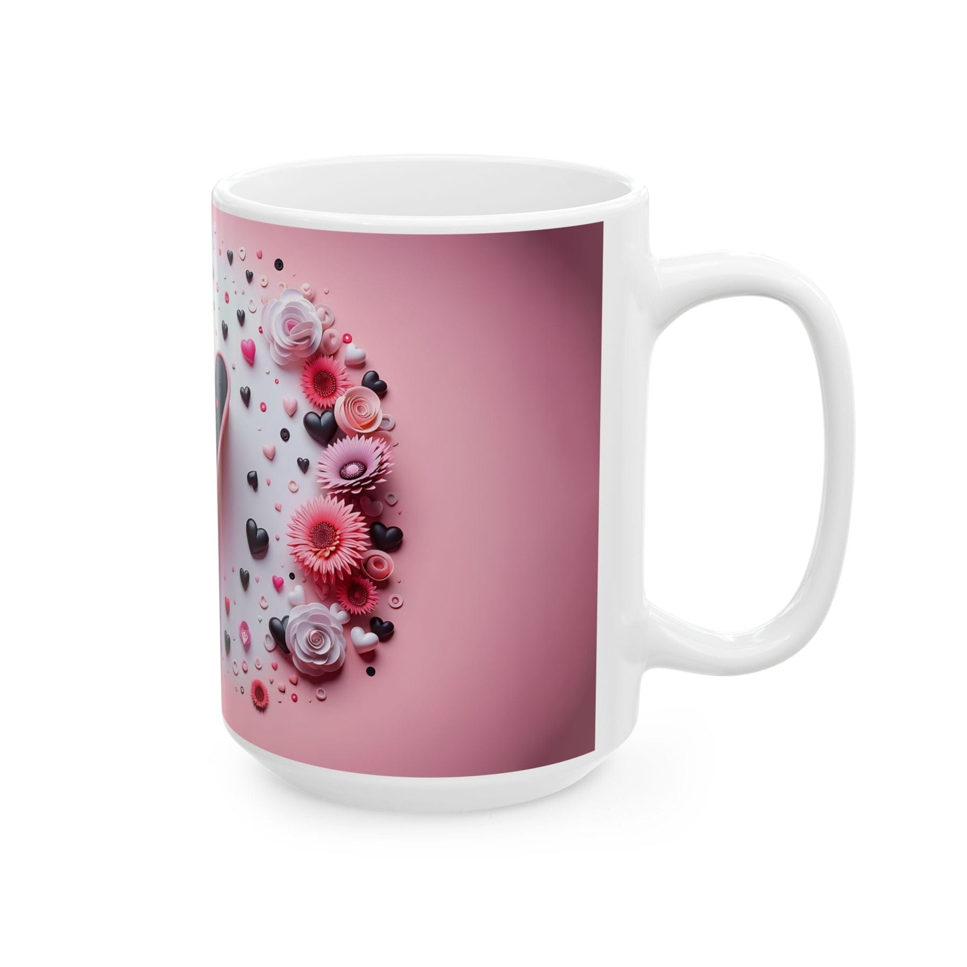 Ink and Charms Designs Mug 🌸 Personalized Floral Letter Mug 🌸, (11oz, 15oz)