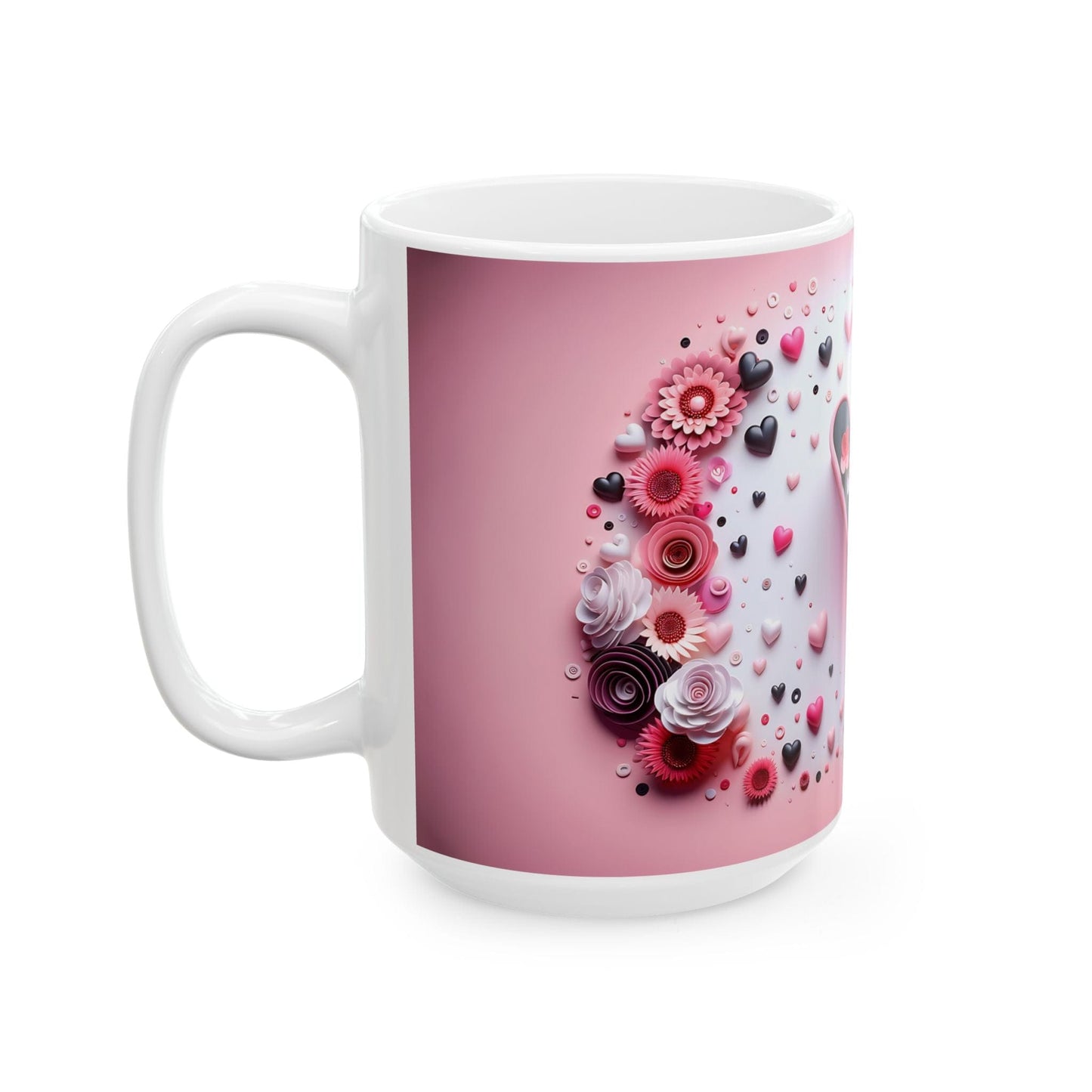 Ink and Charms Designs Mug 🌸 Personalized Floral Letter Mug 🌸, (11oz, 15oz)