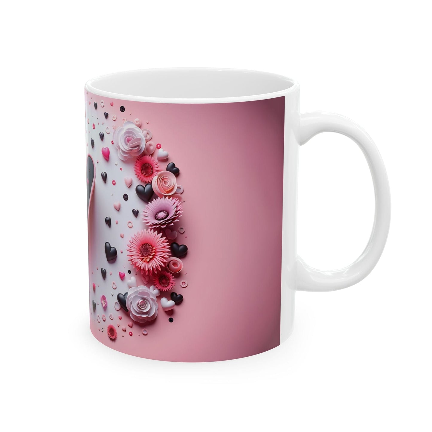 Ink and Charms Designs Mug 🌸 Personalized Floral Letter Mug 🌸, (11oz, 15oz)