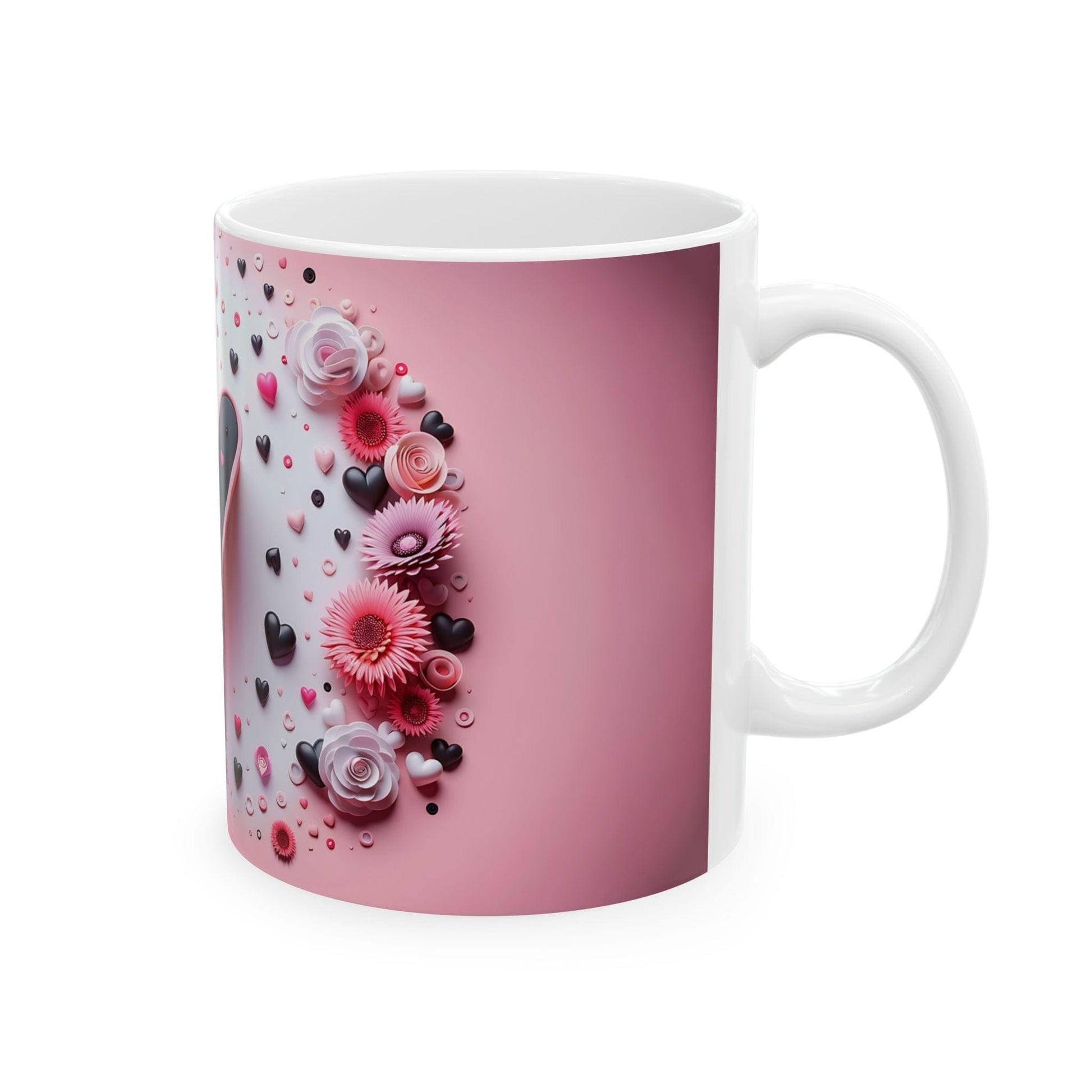 Ink and Charms Designs Mug 🌸 Personalized Floral Letter Mug 🌸, (11oz, 15oz)
