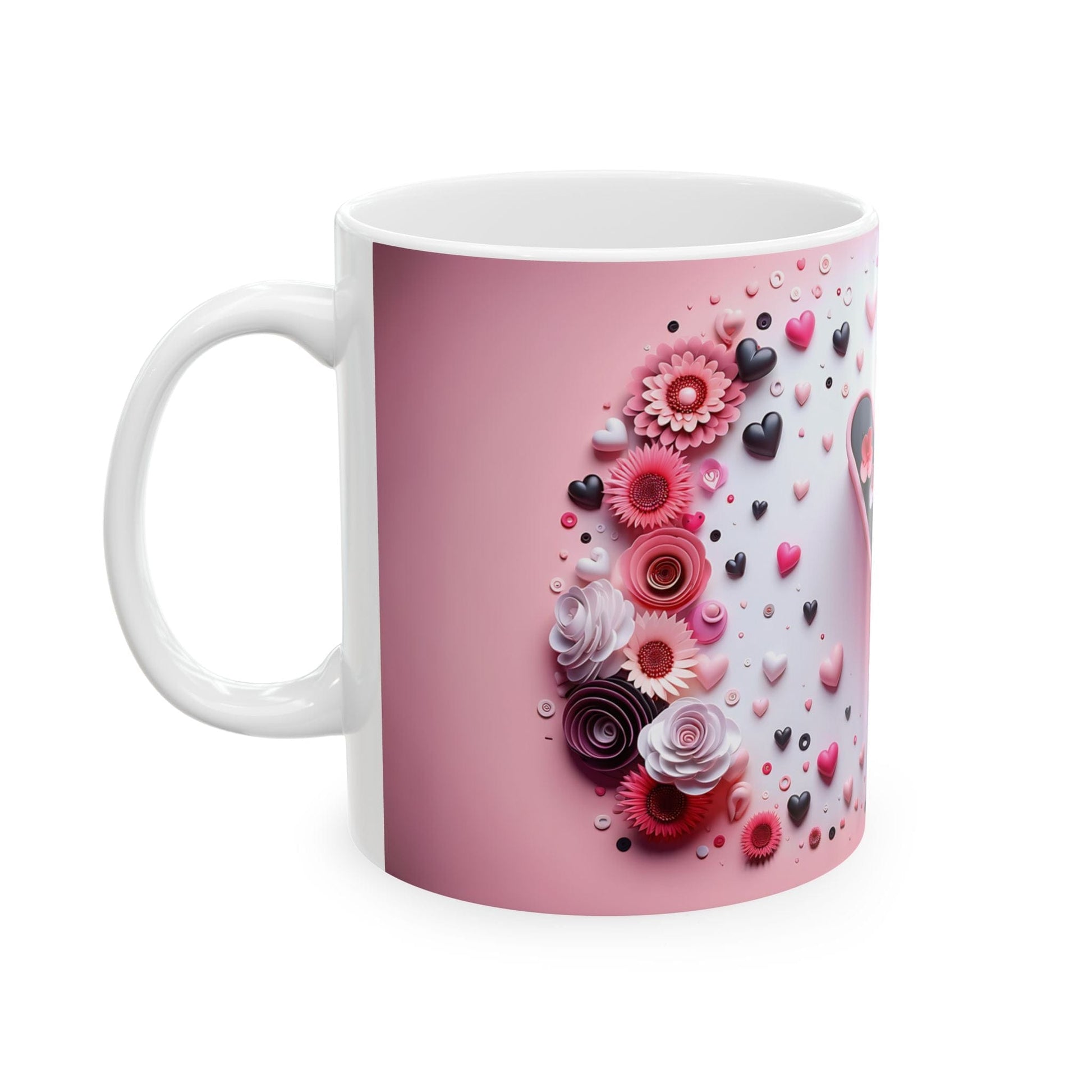 Ink and Charms Designs Mug 🌸 Personalized Floral Letter Mug 🌸, (11oz, 15oz)