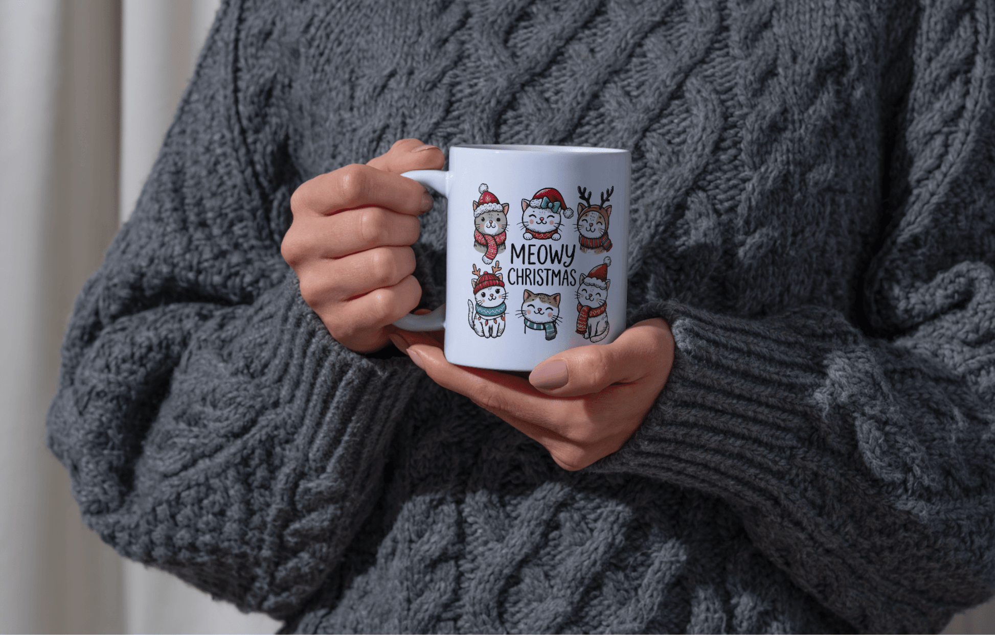 Ink and Charms Designs Mugs 😻🎄 Meow-y Christmas Vibes! 🎄😻-Mug