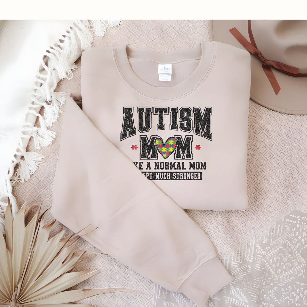 Ink and Charms Designs Sweatshirt Beige / S Autisim Mom crew neck